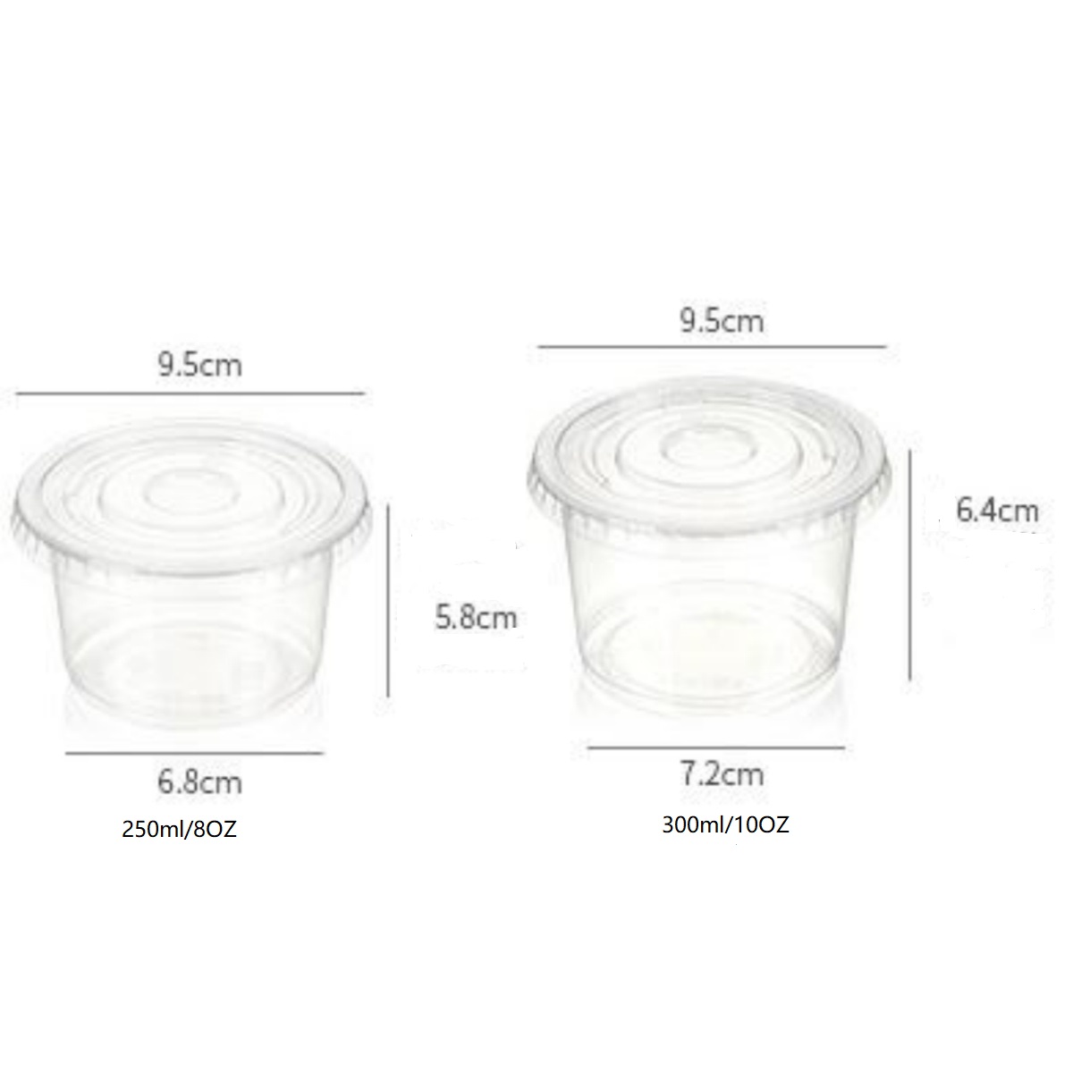 8/10OZ Plastik-Parfaitbecher m – Sauce Dipping Cup Bewertung und Preis